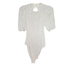 Polka Dot Puff Sleeve Bodysuit Size S